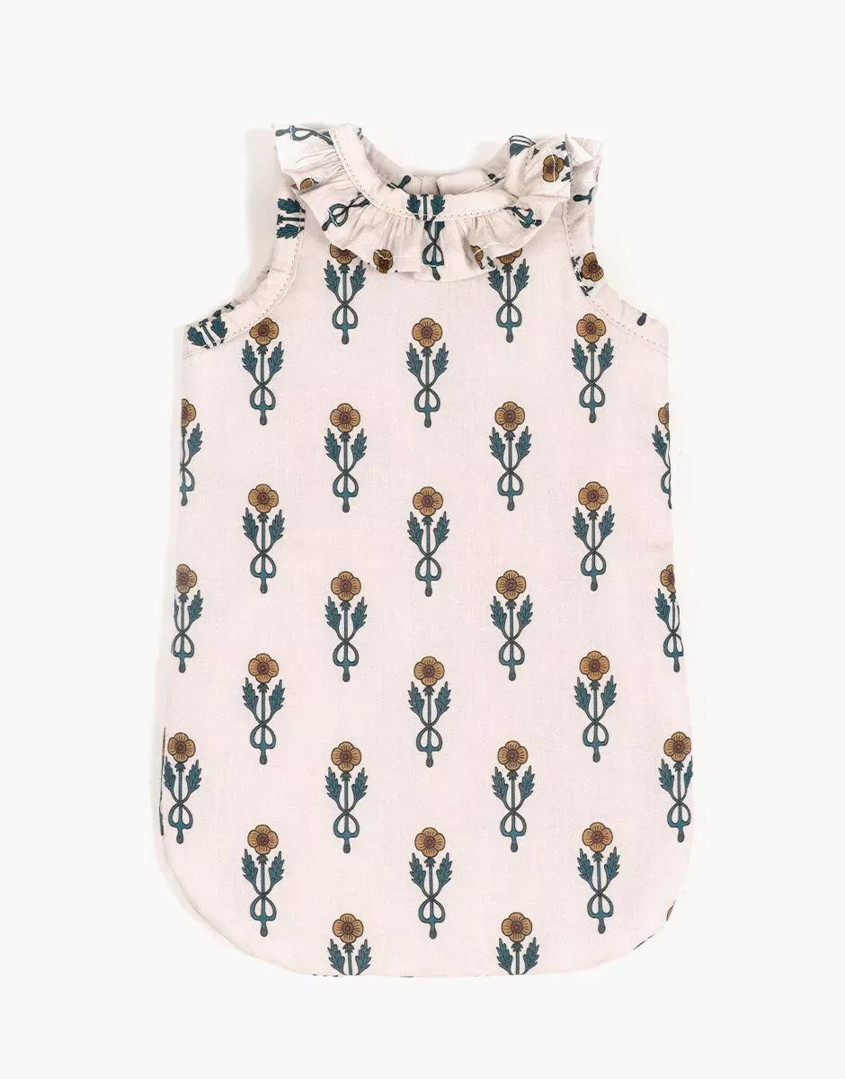 Minikane Puppen-Schlafsack "Fleurs Nordiques" | Kragen