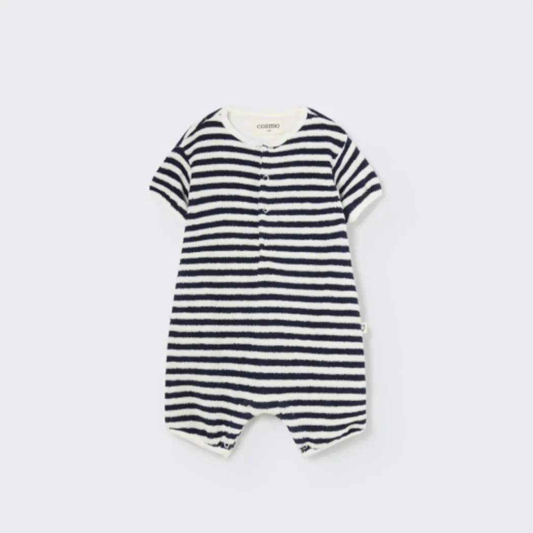 Frottee Baby Jumpsuit Luca Navy Stripes