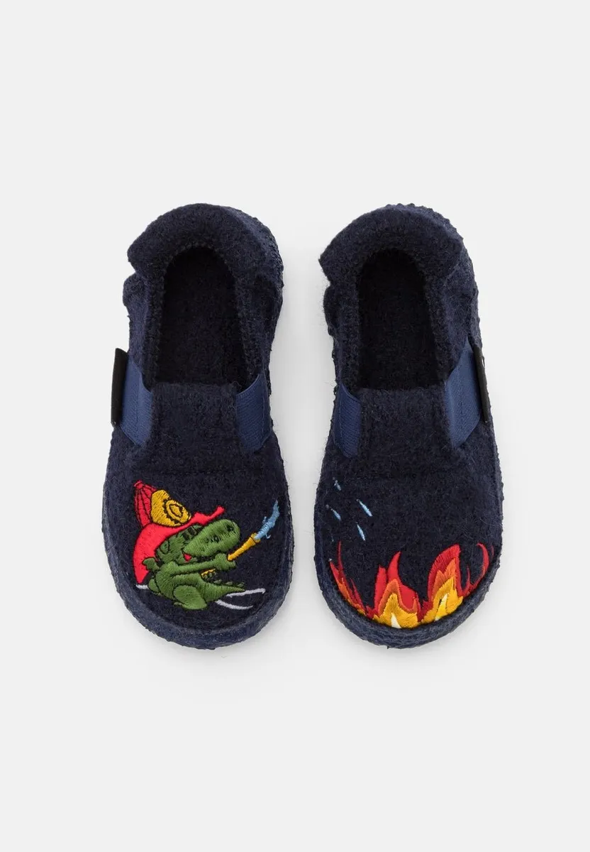 Nanga Hausschuhe Schurwolle - Little Fireman blau
