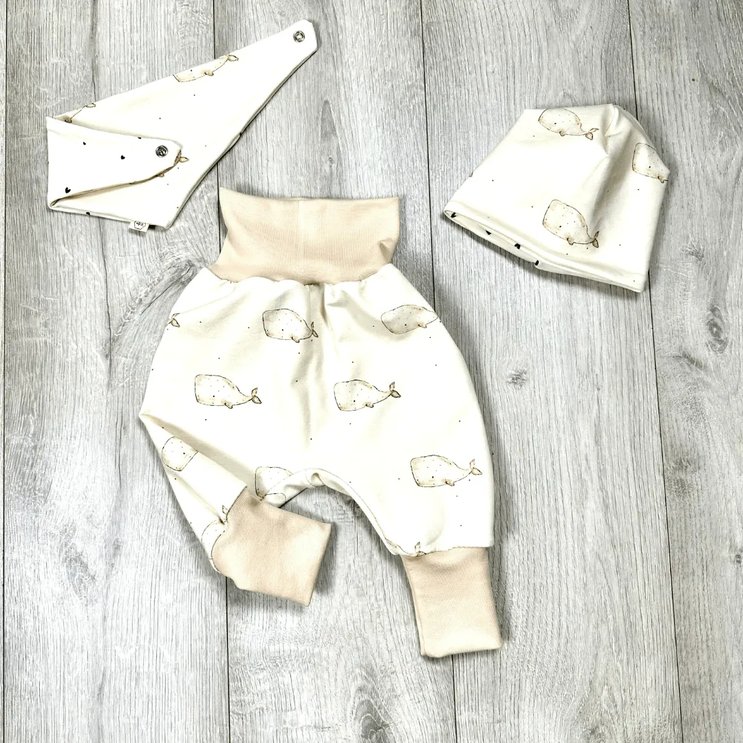 Newborn Set Gr. 62/68 Pumphose Wal weiss