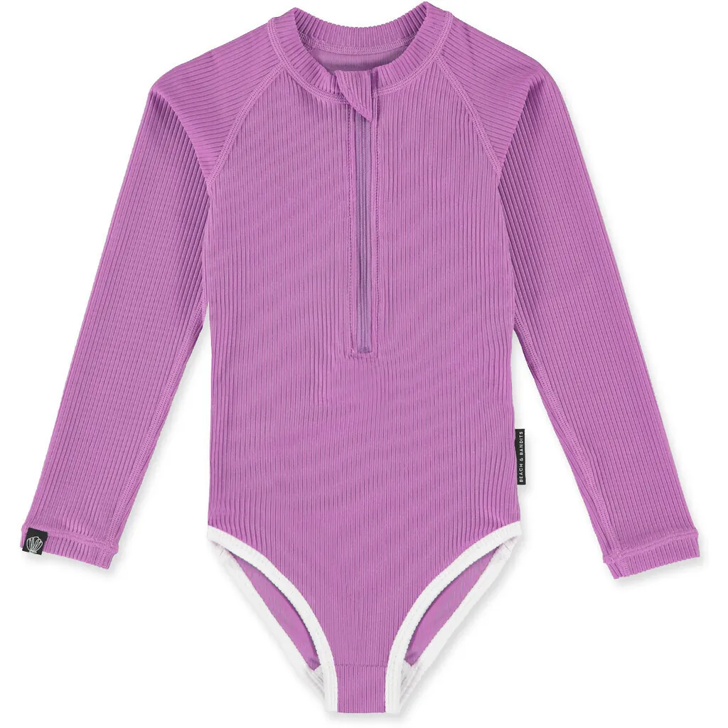 UV Badeanzug Ribbed Orchid
