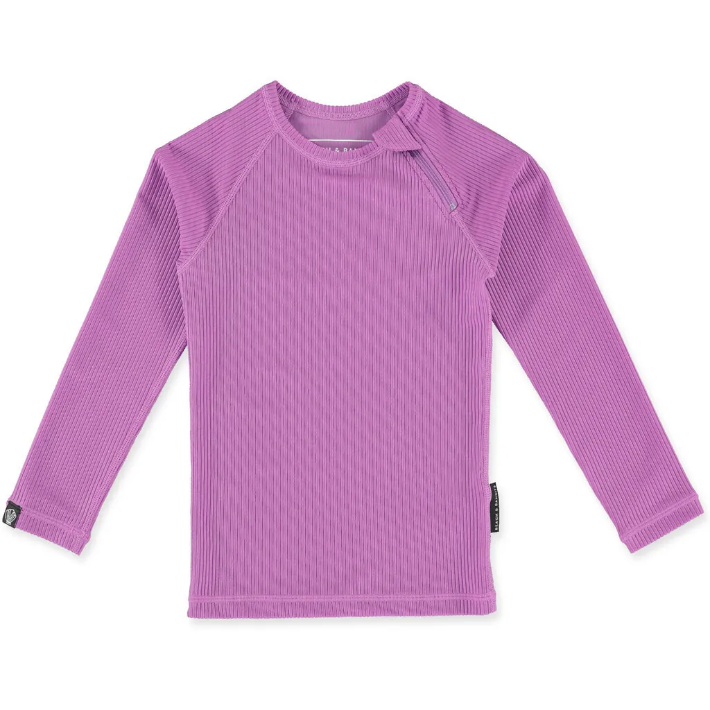UV Badeshirt Ribbed Orchid
