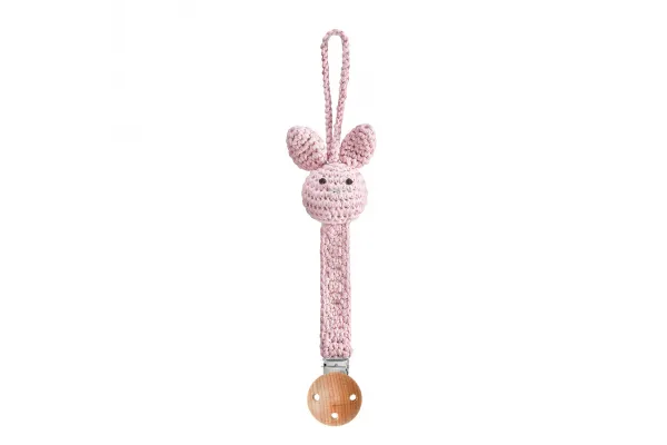 Schnullerclip Bunny Pink