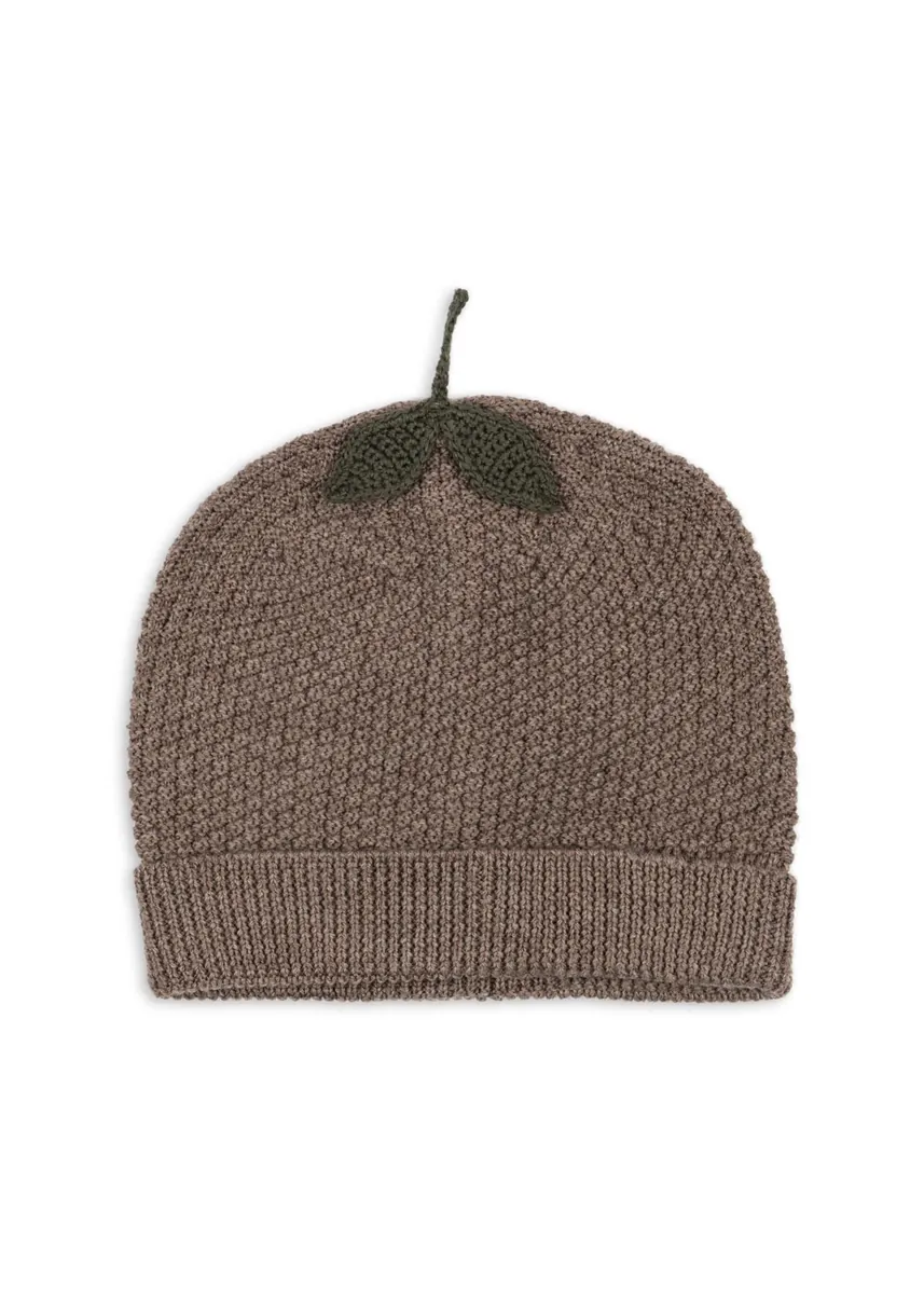 Konges Sløjd Strickmütze "Fruity" Bunny Brown Melange