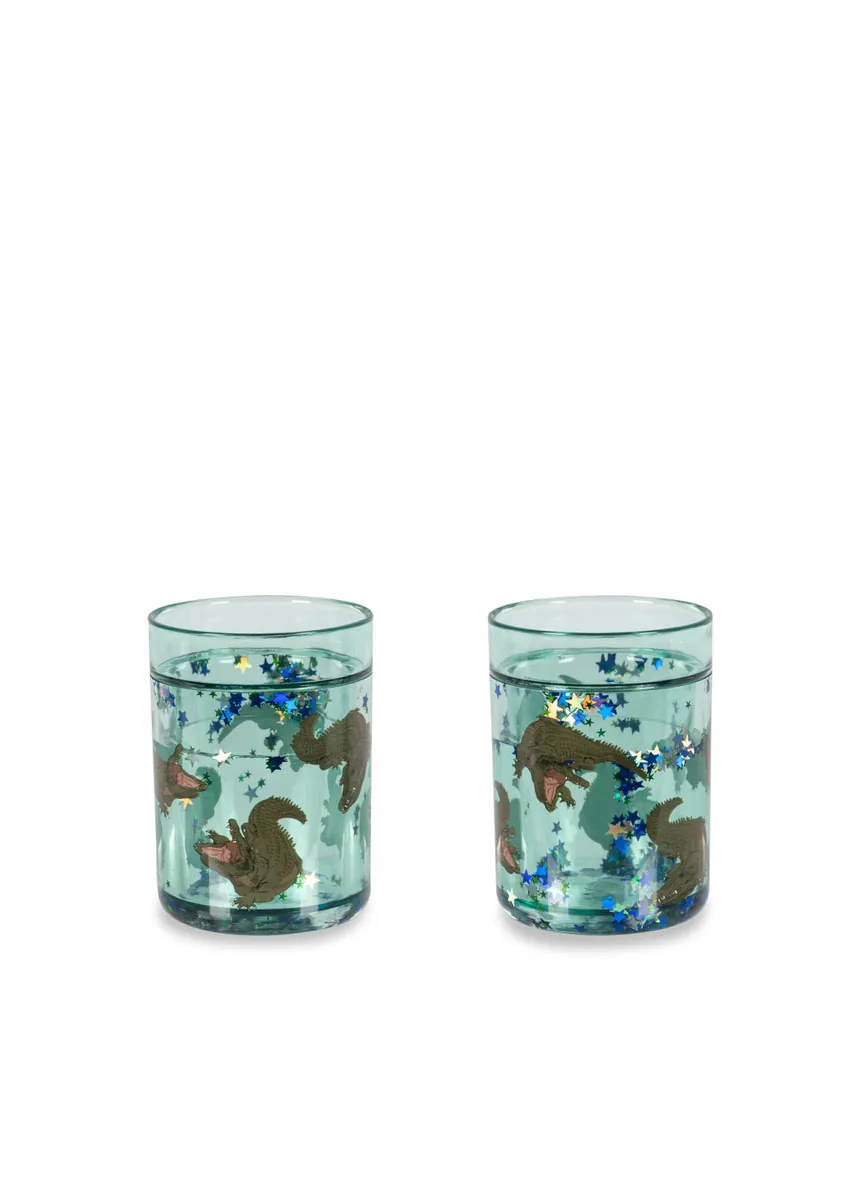 Konges Sløjd Glitzer Becher "Glitter Cups" 2er Set | Crocodile