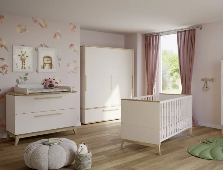 PAIDI Stiene Kinderzimmer 4-teilig mit Wickelaufsatz, Schiebetürenschrank