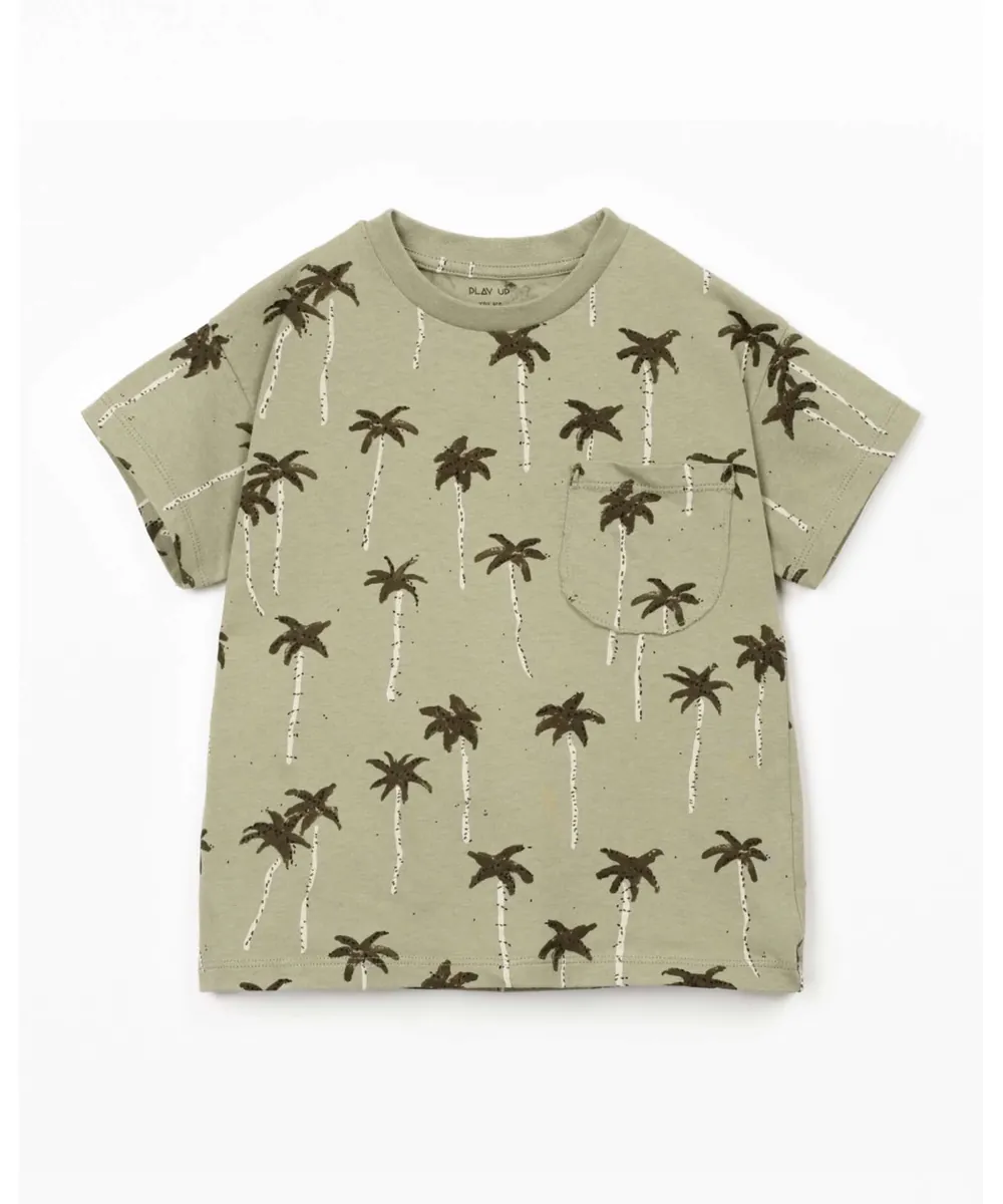 Play Up • T-Shirt Palmenprint grün