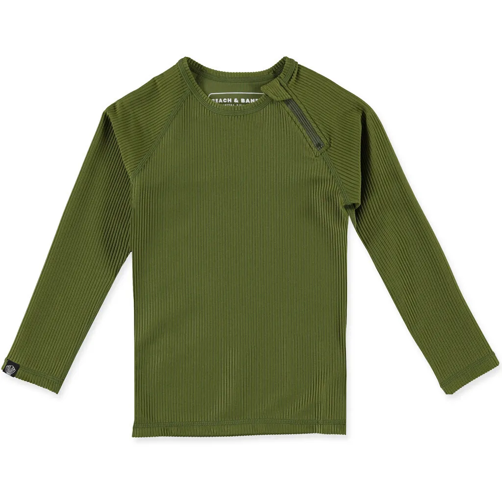 UV Badeshirt Ribbed Pesto