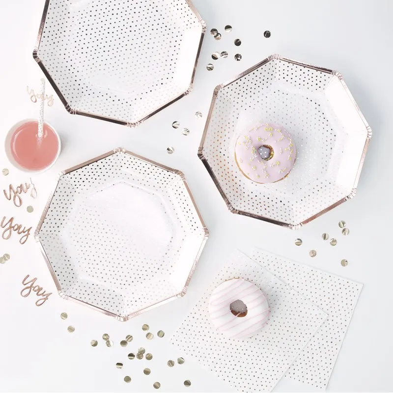 Partyteller Rose Gold Spotty