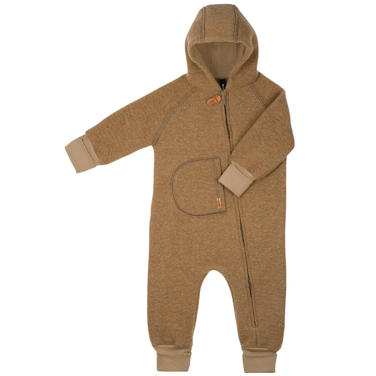 Pure Pure Wollwalk-Overall mit langem Reissverschluss - Ermine/Beige