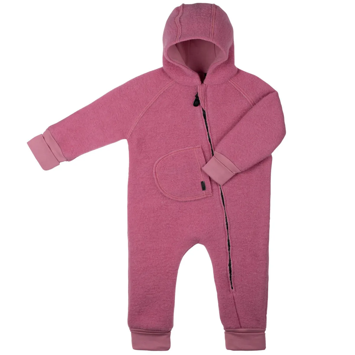 Pure Pure Wollwalk-Overall mit langem Reissverschluss - pink