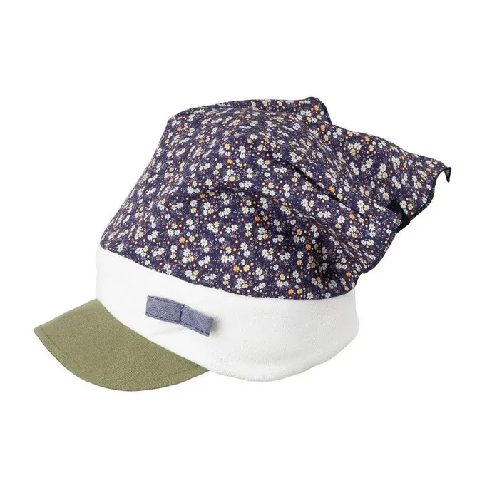 PurePure Kopftuch mit Schirm -Blumenmuster , blauer Schirm