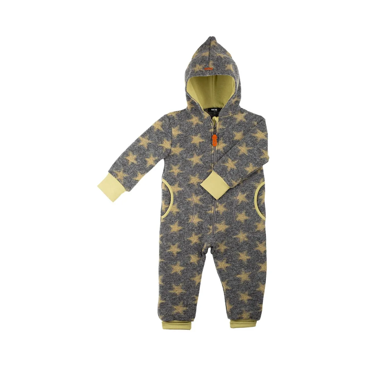 PurePure Wollwalk-Overall grau-moos Sterne