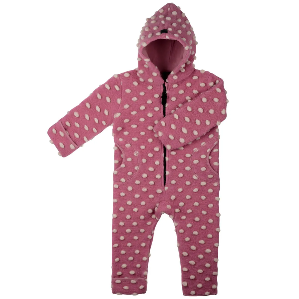 PurePure Wollwalk-Overall - Pink gepunktet