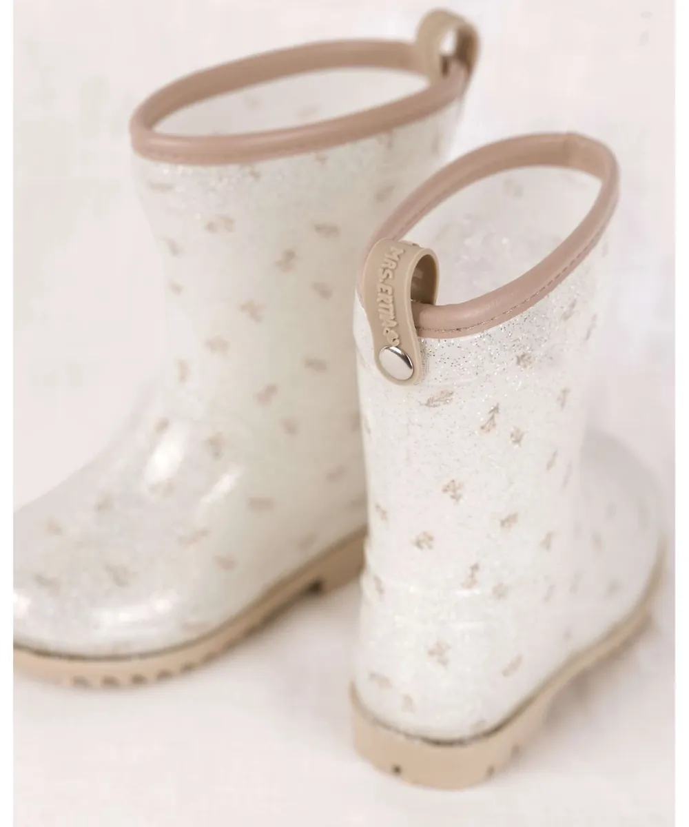 Mrs. Ertha • Regenstiefel / Gummistiefel flower buds glitter