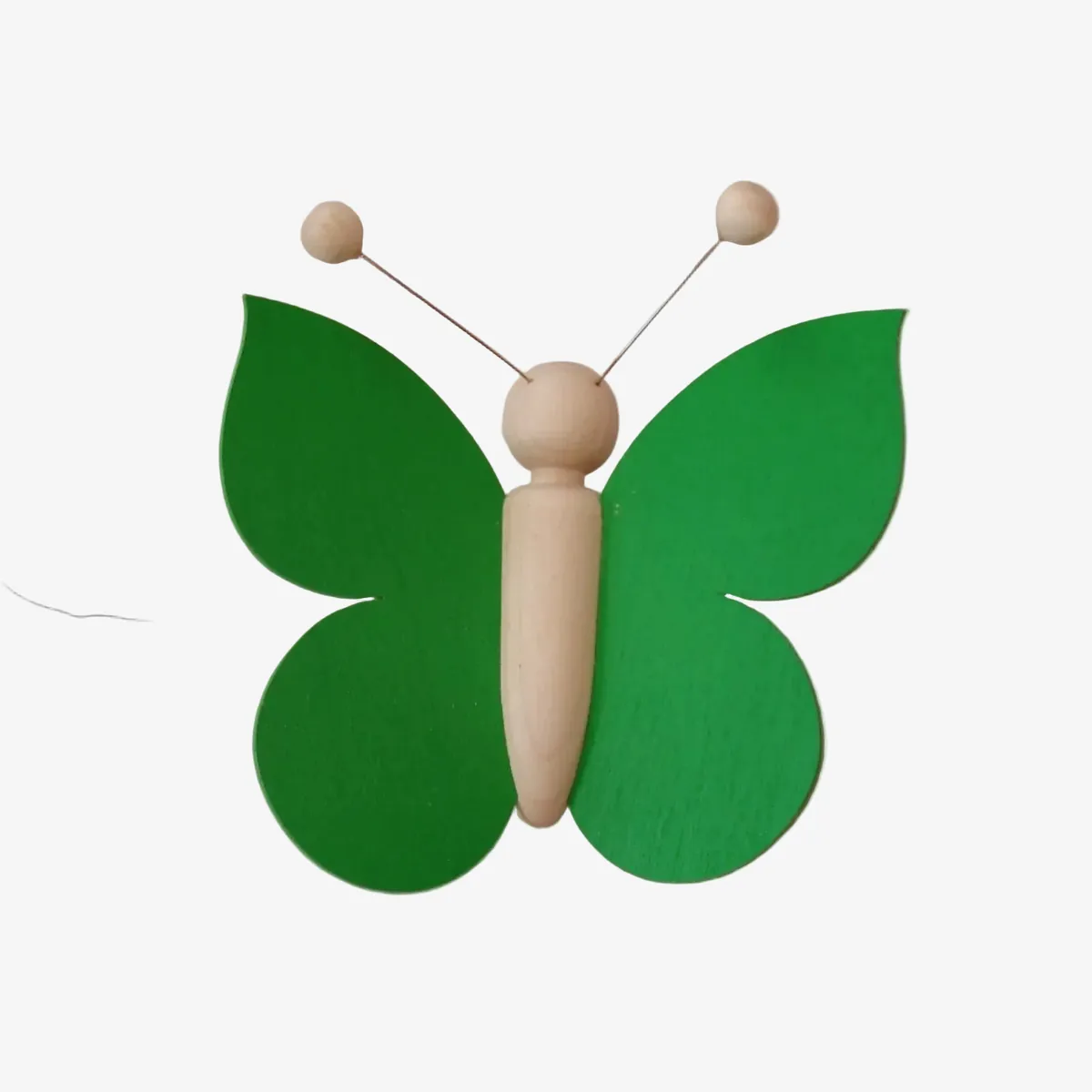 Holz-Schmetterling dunkelgrün mit Saugnapf