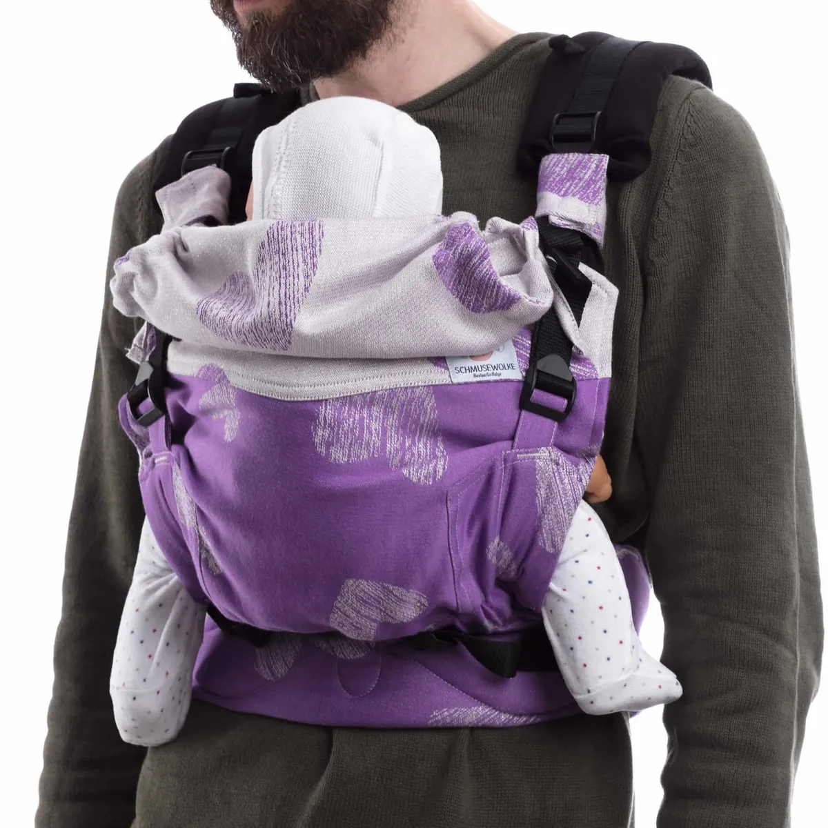 Schmusewolke Fullbuckle Heartline violet Shine