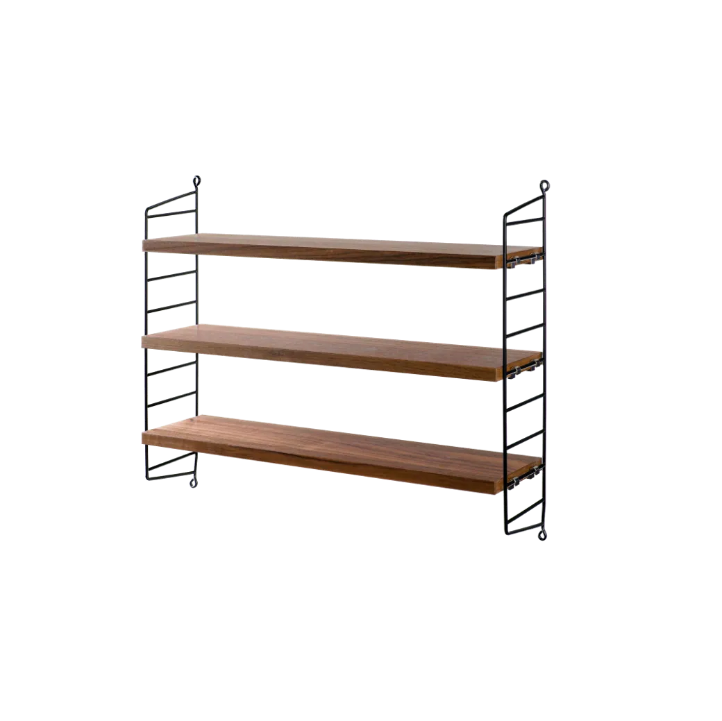 String Furniture Pocket Wandregal Walnuss/Schwarz