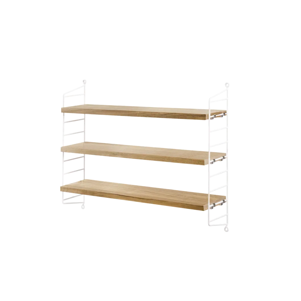 String Furniture Pocket Wandregal Eiche/Weiss