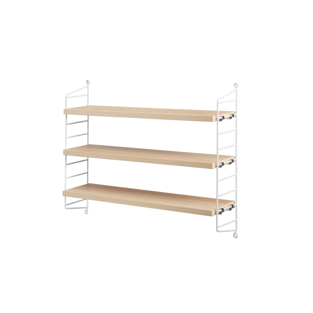 String Furniture Pocket Wandregal Esche/Weiss