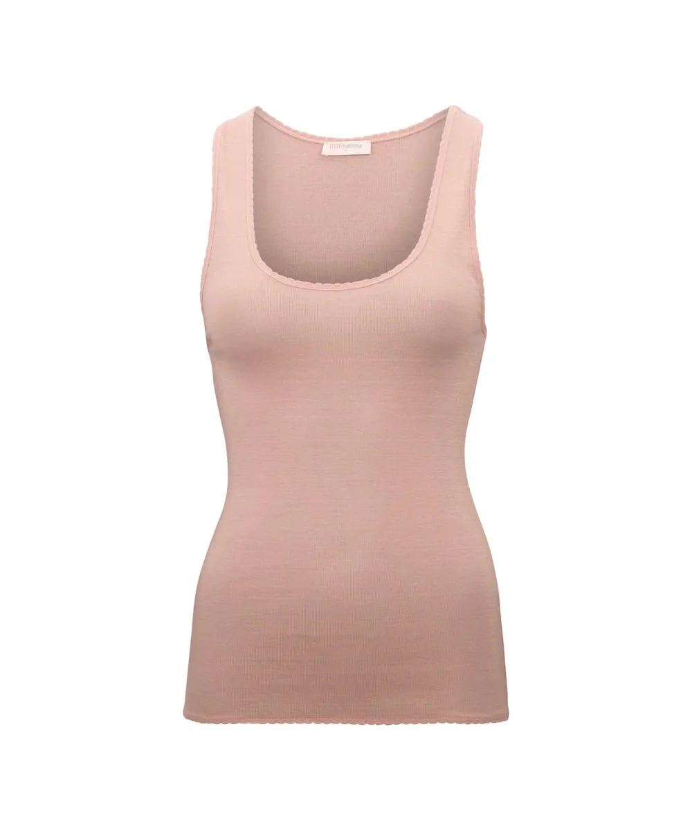 minimalisma • True Trägershirt / Unterhemd Wolle Seide rose blush