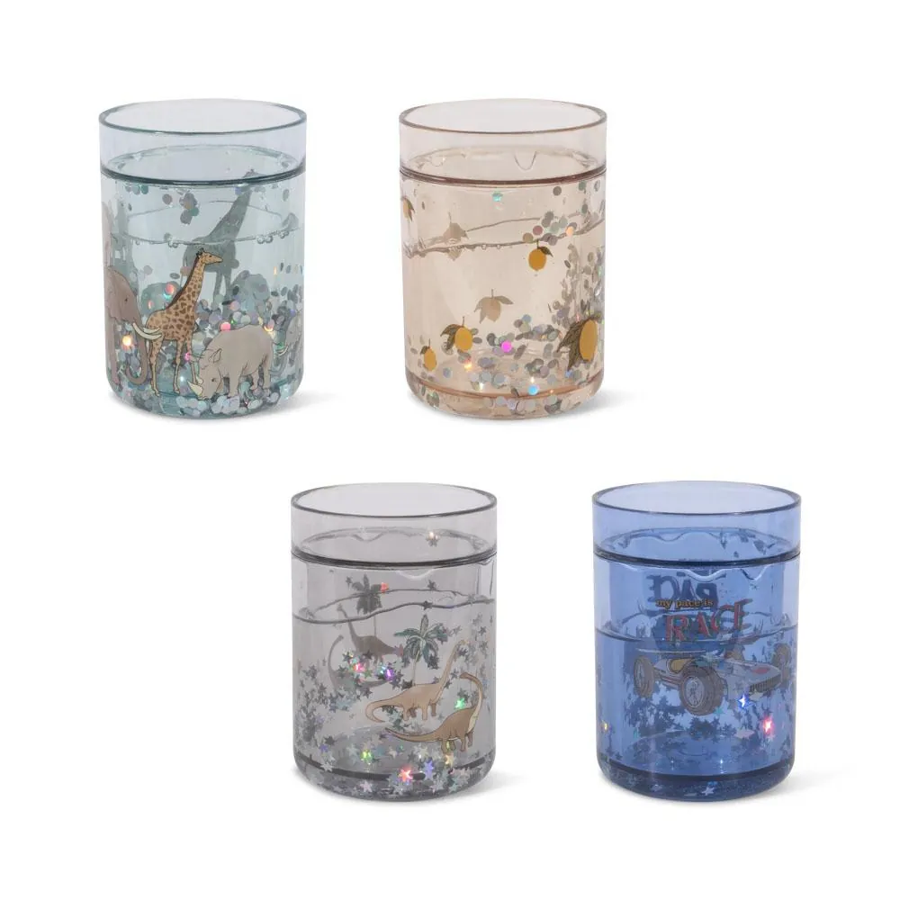 Konges Sløjd Glitzer Becher "Blue Mix" 4er Set
