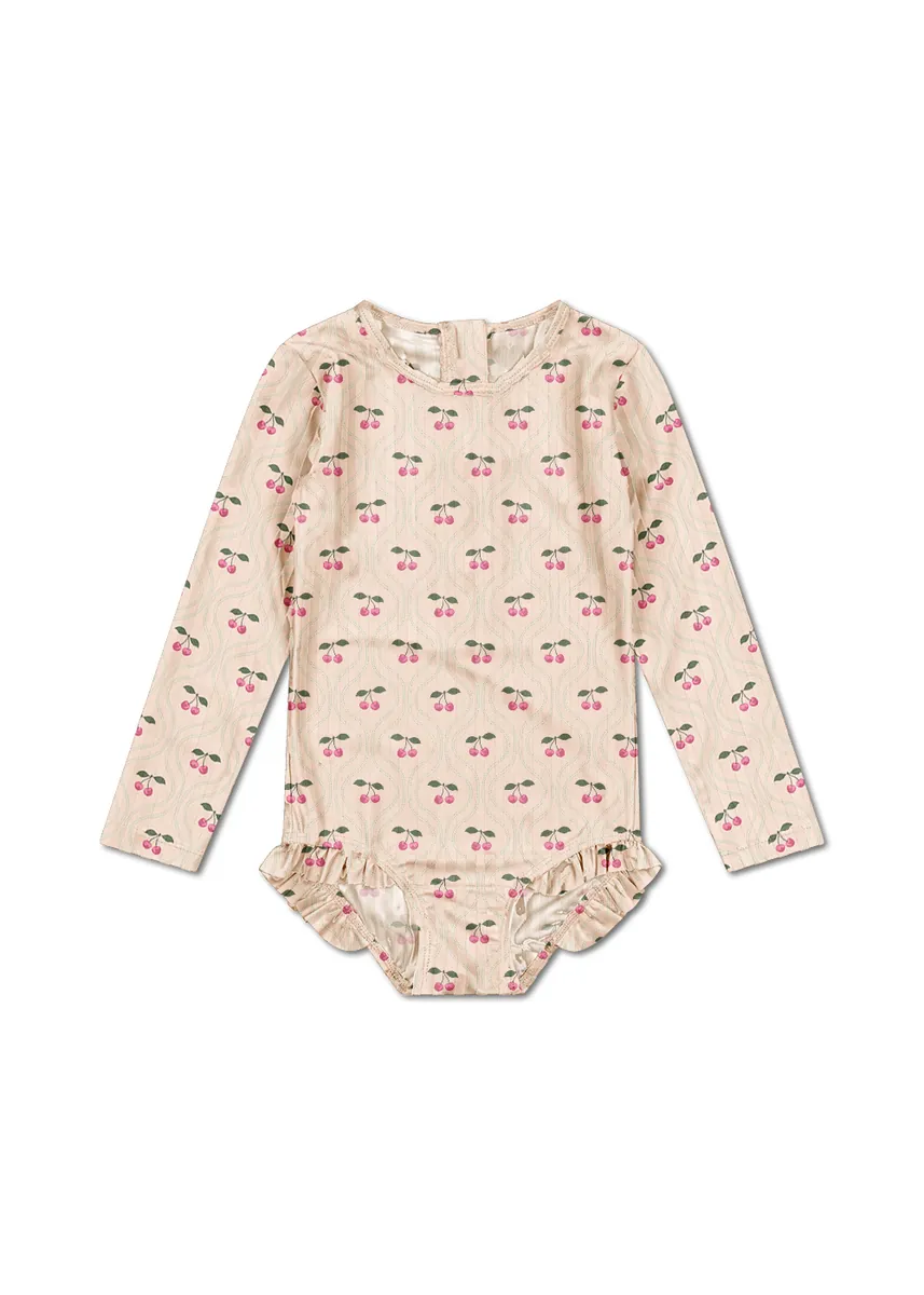 Konges Sløjd UV-Badeanzug "Merle" Cherry Pink Motif