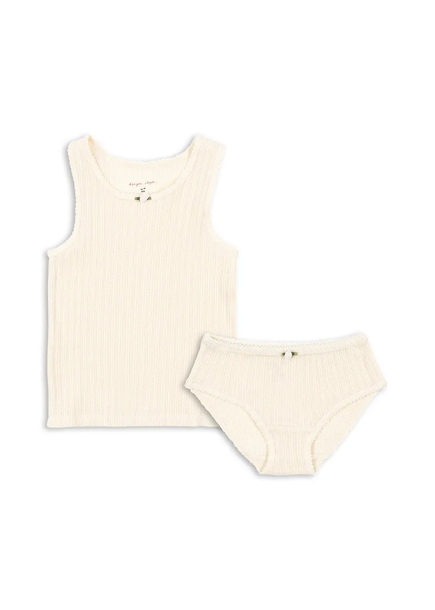 Konges Sløjd Unterwäsche 2er Set "Papin" Girl | Antique White