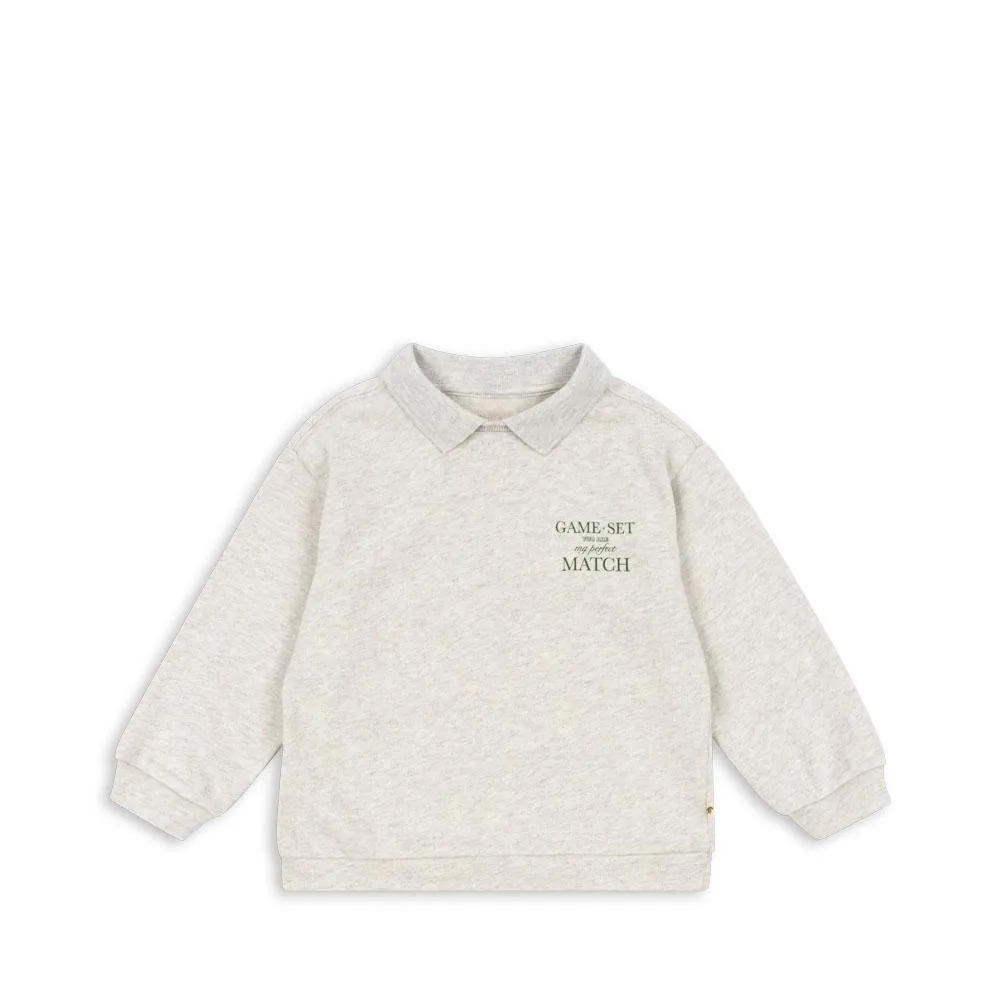 Konges Sløjd Polo Sweatshirt "Spotty" Off White Melange