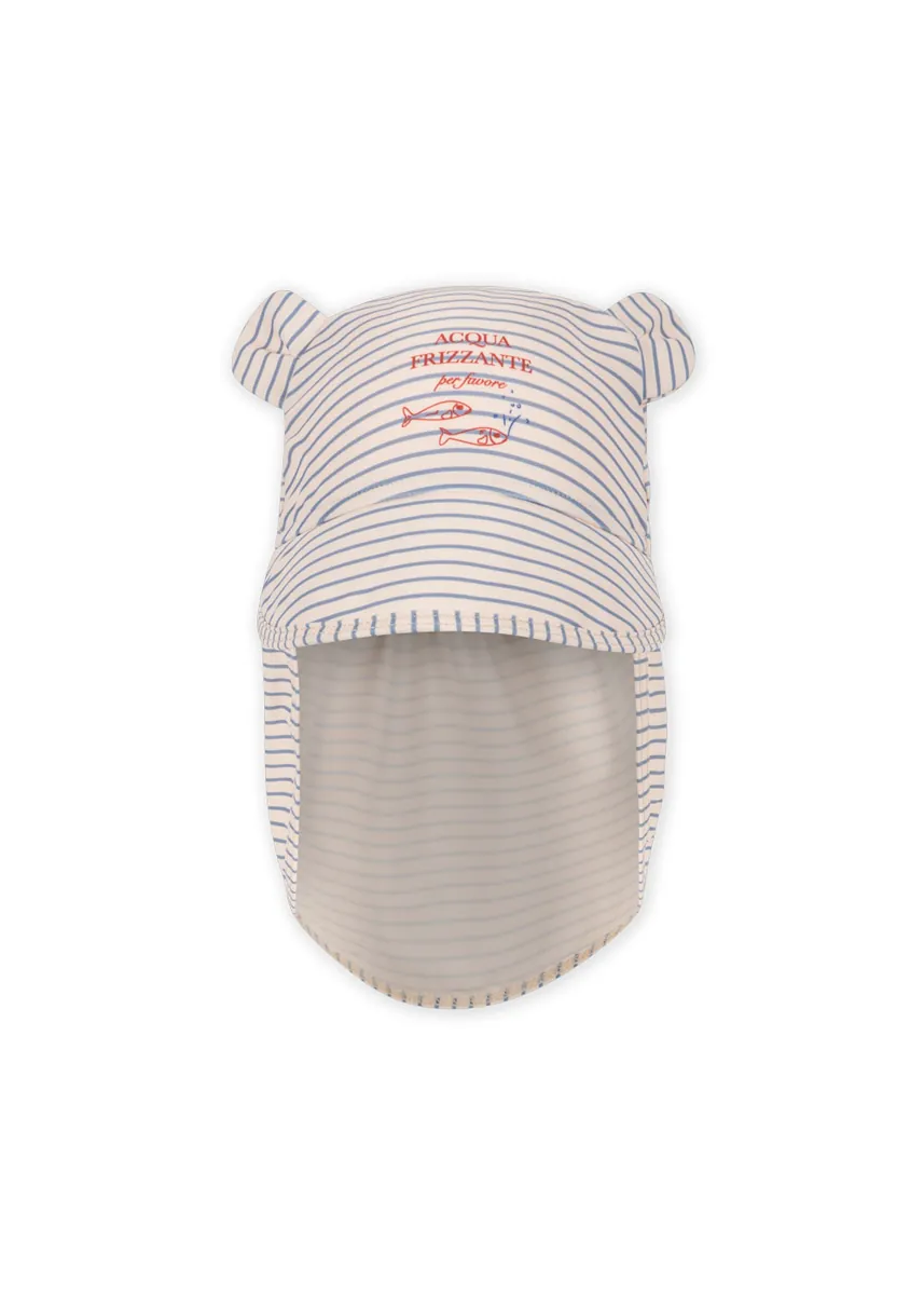 Konges Sløjd Sonnenhut mit UV Schutz "Aster Bear" | Stripe Bluie