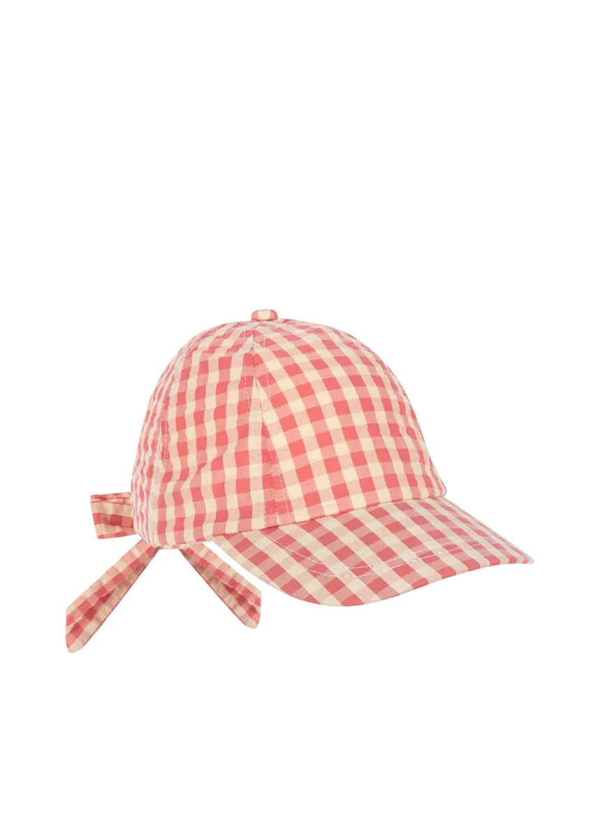 Konges Sløjd Cap "Kim Bow Cap" Flamingo Plume Check