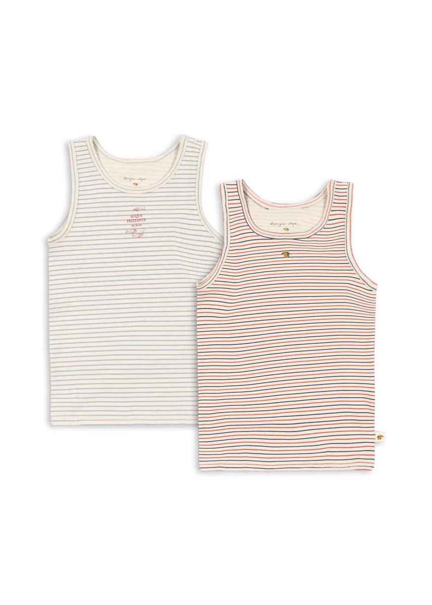 Konges Sløjd Produkt Basic Tank Tops 2er-Pack | Stripe Bluie/Stripe Tricolore Petit