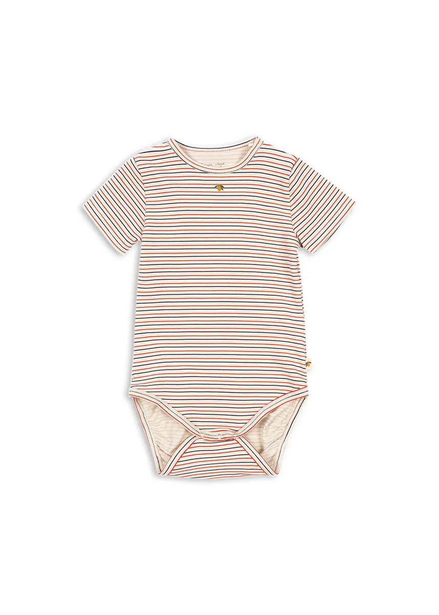 Konges Sløjd Kurzarmbody "Basic" | Stripe Tricolore Petit