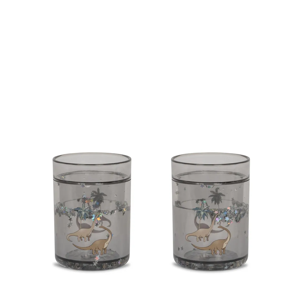 Konges Sløjd Glitzer Becher "Glitter Cups Dino" 2er Set