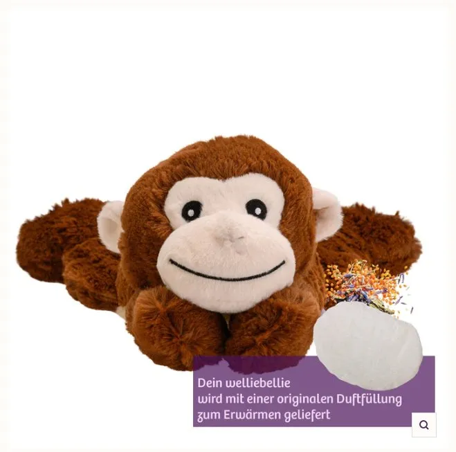 Welliebellies Wärmekuscheltier Affe gross