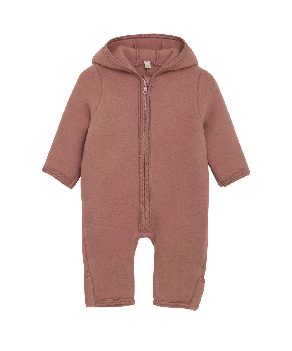 Huttelihut • Babysuit / Anzug / Overall Wollvlies burlwood