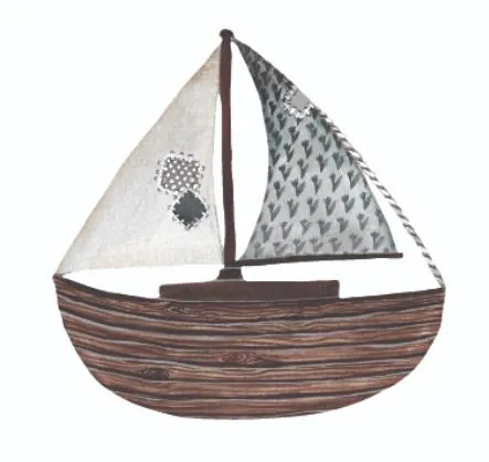 Wandsticker Holz Segelboot