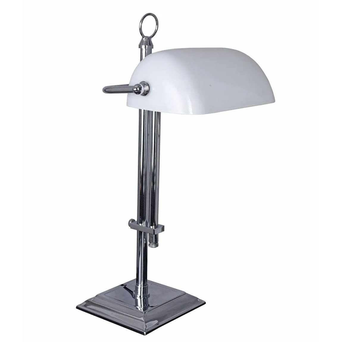 Bankerleuchte Schreibtischlampe Weiss & Silber